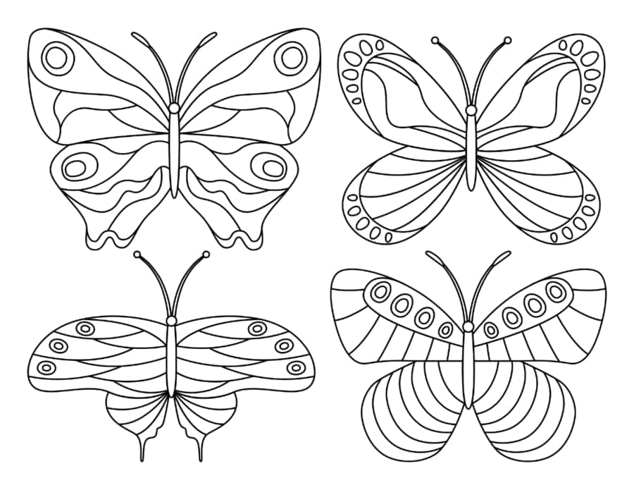 Free Butterfly For Kids And Adults Coloring Pdf Free Vectors